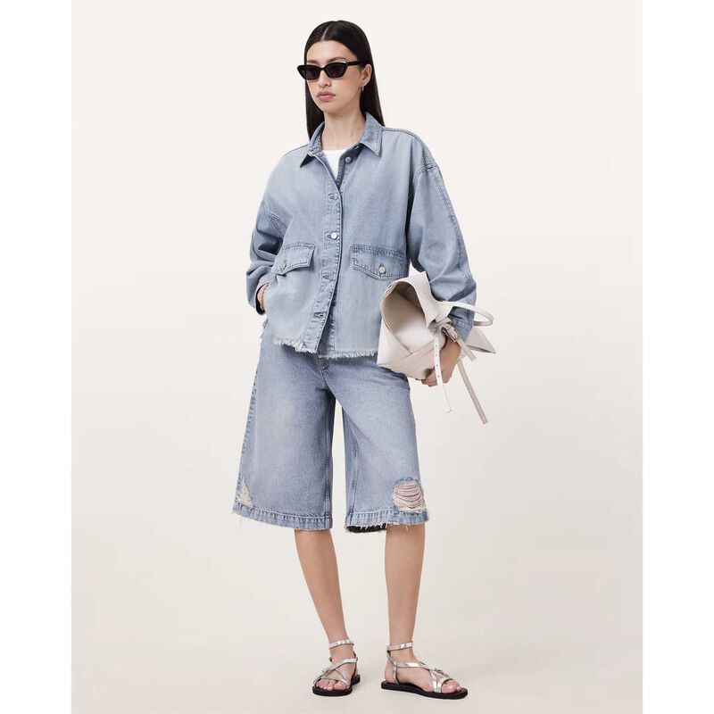 AllSaints Hettie Oversized Denim Shacket image number 3